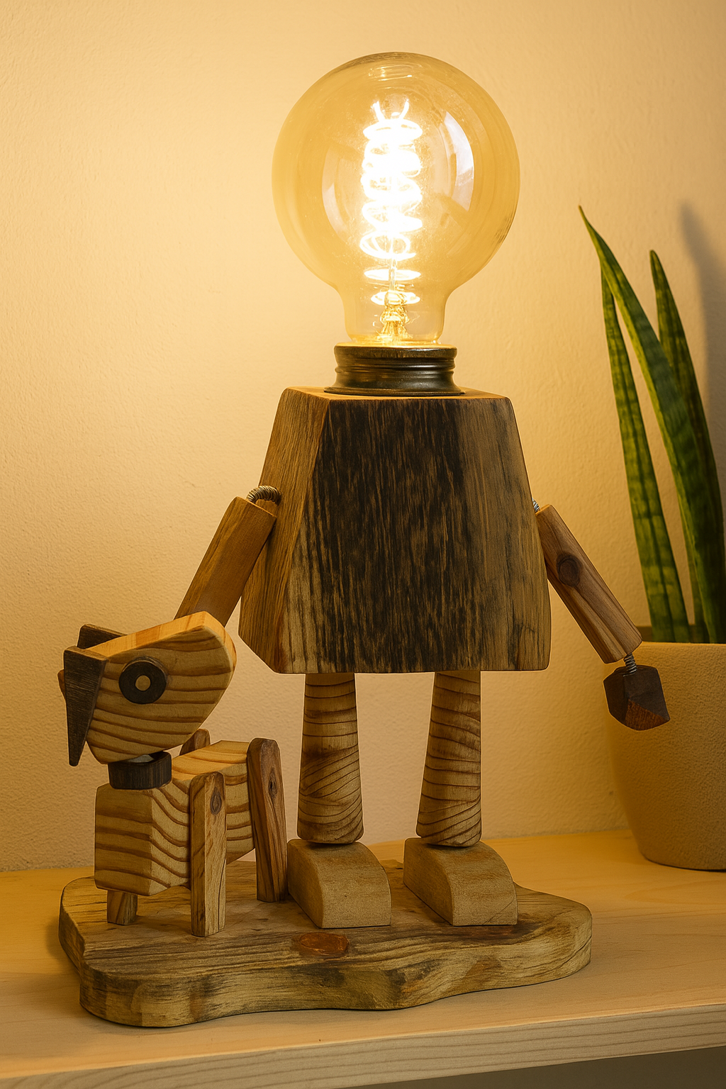 Lámpara NIÑA CON PERRITO (Bajo pedido)